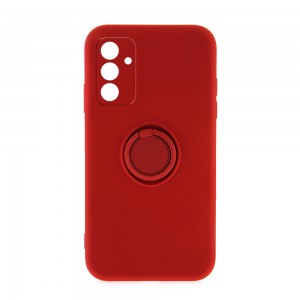 Θήκη Silicone Ring Back Cover με Προστασία Κάμερας για Samsung Galaxy A34 5G (Κόκκινο)