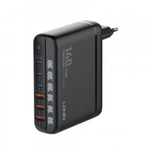 Φορτιστής LDNIO A614C με Πρίζα US/UK/EU & 3 Θύρες USB-A & 3 Θύρες USB-C 140w
