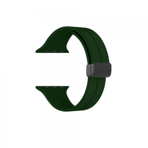 Ανταλλακτικό Λουράκι Σιλικόνης με Μαγνητικό Κούμπωμα για Apple Watch 38/40/41mm (Dark Green)