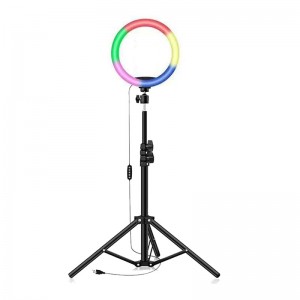 Led Ring Light 20cm 8'' με Εναλλαγή Χρωμάτων και Τρίποδο (Μαύρο)