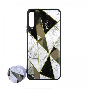 Θήκη με Popsocket Marble Triangles Back Cover για Samsung Galaxy A50/A50S/A30S (Design) 