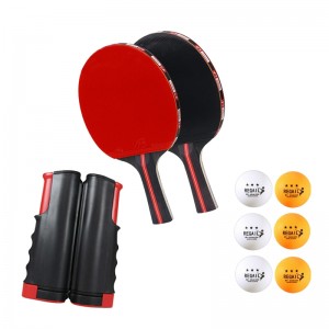 Φορητό Σετ Ping Pong Regail σε Σακίδιο με 2 Mirror Rubber Ρακέτες, 6 Μπαλάκια και Ρυθμιζόμενο Δίχτυ (Design) 