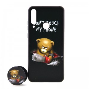 Θήκη με Popsocket Don't Touch My Phone Bear Back Cover για Huawei P40 Lite E (Design)