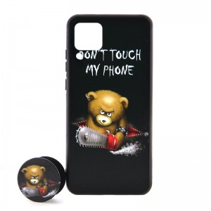 Θήκη με Popsocket Don't Touch My Phone Bear Back Cover για Huawei P40 Lite (Design)