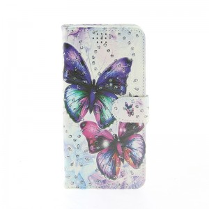 Θήκη Strass Pink and Purple Butterfly Flip Cover για Samsung Galaxy A72 (Design) 