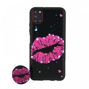 Θήκη με Popsocket Pink Kiss Back Cover για Samsung Galaxy A31 (Design)