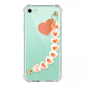 Θήκη Σιλικόνης Heart Chain Back Cover για iPhone 7/8 (Πορτοκαλί)