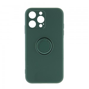 Θήκη Silicone Ring Back Cover με Προστασία Κάμερας για iPhone 12 Pro (Κυπαρισσί)
