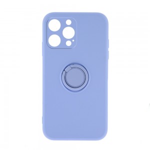Θήκη Silicone Ring Back Cover με Προστασία Κάμερας για iPhone 13 Pro Max (Λιλά)