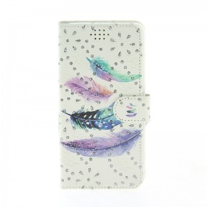 Θήκη Strass Purple Feathers Flip Cover για Samsung Galaxy A72 (Design)