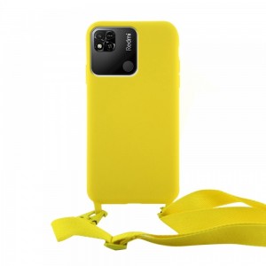 Θήκη OEM Σιλικόνης Matte Back Cover με Λουράκι για Xiaomi Redmi 9A (Canary Yellow)