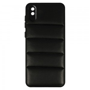 Θήκη 3D Striped Leather με Προστασία Κάμερας Back Cover για Xiaomi Redmi 9A (Μαύρο)