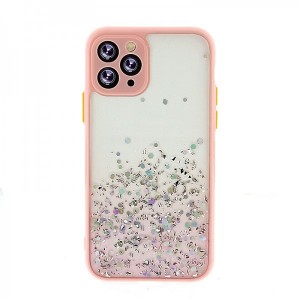 Θήκη Σιλικόνης Bumper Glitter Back Cover με Προστασία Κάμερας για iPhone 13 Pro (Ροζ) 