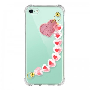 Θήκη Σιλικόνης Heart Chain Back Cover για iPhone 7/8 (Ροζ) 