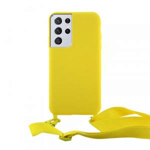 Θήκη OEM Σιλικόνης Matte Back Cover με Λουράκι για Samsung Galaxy A23 4G/ 5G (Canary Yellow) 