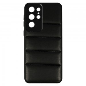 Θήκη 3D Striped Leather με Προστασία Κάμερας Back Cover για Samsung Galaxy S22 Ultra (Μαύρο)
