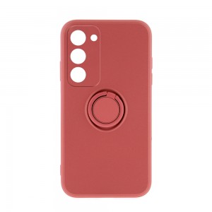 Θήκη Silicone Ring Back Cover με Προστασία Κάμερας για Samsung Galaxy S23 (Dark Pink)