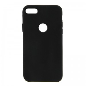 Θήκη Silky Silicone Badge Hole Back Cover για iPhone 7/8 (Μαύρο)