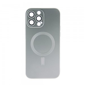 Θήκη Magnetic Matt Back Cover με Προστασία Κάμερας για iPhone 12 Pro Max (Silver)