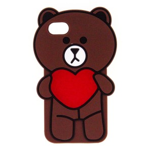 Θήκη 3D Bear Heart Back Cover για Samsung Galaxy Grand 2 (Καφέ)