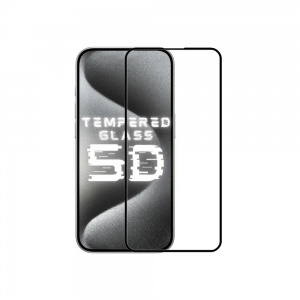 Tempered Glass 5D για iPhone 15 Plus (Μαύρο)