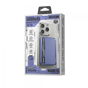 Powerbank WEKOME WP-80 5000mAh PD20W με Ασύρματη Μαγνητική Φόρτιση 15W (Μπλε)