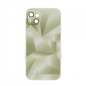 Θήκη Silicone & Glass White Lines Back Cover με Προστασία Κάμερας για iPhone 14 (Design)