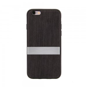 Θήκη Back Cover Wood Design για iPhone 6/6S  (Μαύρο)