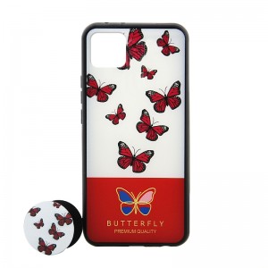 Θήκη με Popsocket Red Butterflies Back Cover για Huawei Y5P (Design)