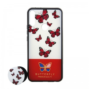 Θήκη με Popsocket Red Butterflies Back Cover για Huawei Y6P (Design) 