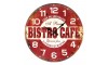 Μεταλλικό Ρολόι Τοίχου Bistro Cafe (Κόκκινο)