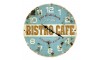 Μεταλλικό Ρολόι Τοίχου Bistro Cafe (Γαλάζιο)