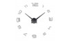 Αυτοκόλλητο Ρολόι Τοίχου 3D 12S008-S (Ασημί)
