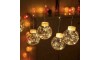 Διακοσμητικά Λαμπάκια Κουρτίνα με Μπάλες Δέντρου (3m, 150 φωτάκια) (Διαφανές)