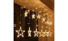 Διακοσμητικά Λαμπάκια Κουρτίνα με Μικρά και Μεγάλα Αστέρια (3m, 120 φωτάκια) (Διαφανές)