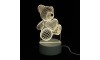Επιτραπέζιο 3D Φωτιστικό LED σε Σχήμα Teddy Bear with Heart (Άσπρο) 