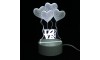 Επιτραπέζιο 3D Φωτιστικό LED σε Σχήμα Three Hearts Love (Άσπρο) 
