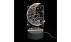 Επιτραπέζιο 3D Φωτιστικό LED σε Σχήμα Teddy Bear on the Moon (Άσπρο)