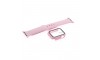 Θήκη Προστασίας με Tempered Glass & Λουράκι Σιλικόνης για Apple Watch 40mm (Ροζ)
