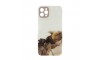 Θήκη Marble Clear Case Back Cover με Προστασία Κάμερας για iPhone 12 Pro (Καφέ)