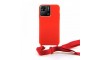 Θήκη OEM Σιλικόνης Matte Back Cover με Λουράκι για Xiaomi Redmi 9A (Red)
