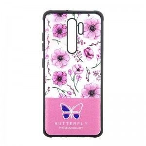 Θήκη Pink Flowers & Butterfly Back Cover για Xiaomi Redmi Note 8 Pro (Design) 