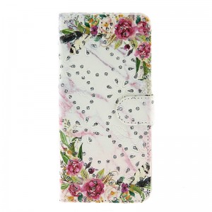 Θήκη Strass Roses and Pink Marble Flip Cover για Samsung Galaxy A42 (Design)