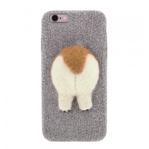 Θήκη MyMobi 4D Back Cover Dog Cat Tail για iPhone 7/8  (Γκρι)