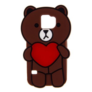 Θήκη 3D Bear Heart Back Cover για Samsung Galaxy S7 (Καφέ)