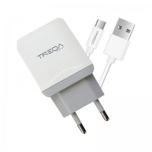 Φορτιστής TREQA Fast Charger CS-221 2xUSB για Micro USB (Άσπρο)