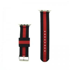 Ανταλλακτικό Λουράκι OEM Υφασμάτινο με Hermes Strap για Apple Watch 38/40mm (Κόκκινο - Μαύρο) 