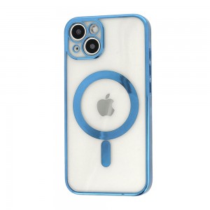 Θήκη Clear Metalic Mag με Προστασία Κάμερας για iPhone 13 Pro Max (Γαλάζιο)