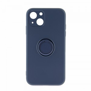 Θήκη Silicone Ring Back Cover με Προστασία Κάμερας για iPhone 14 Plus (Blueberry)