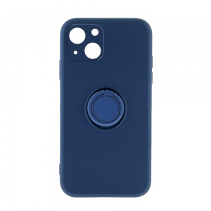 Θήκη Silicone Ring Back Cover με Προστασία Κάμερας για iPhone 14 Plus (Μπλε)